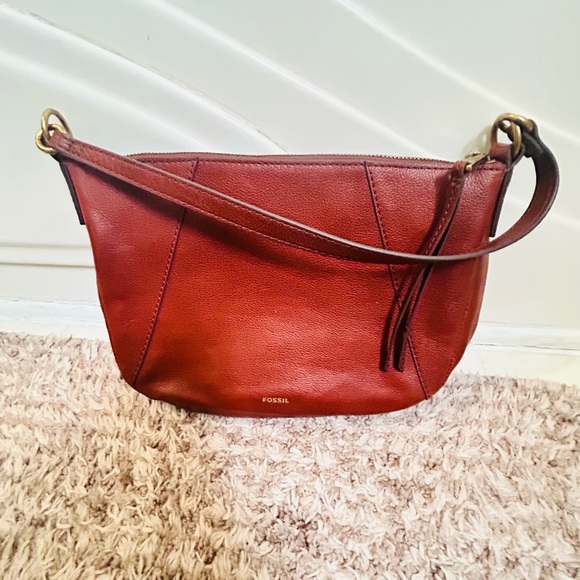 Fossil Skylar shoulder bag  Brandy Leather Bag Purse - Picture 8 of 11